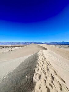 Hiking Mesquite Flat Sand Dunes Trail in Death Valley