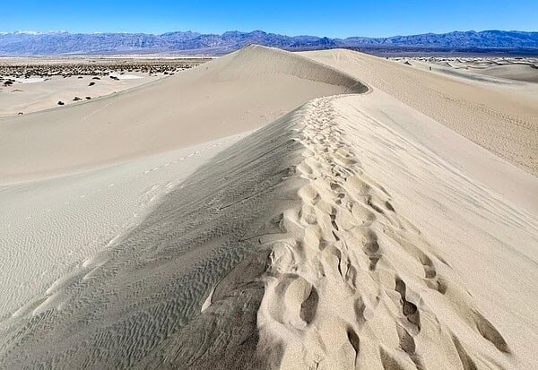 Hiking Mesquite Flat Sand Dunes Trail in Death Valley
