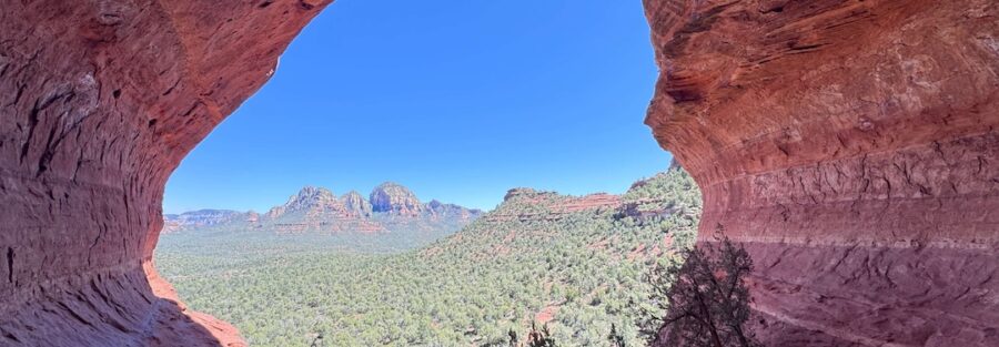 Entrance to Birthing Cave in Sedona red rocks