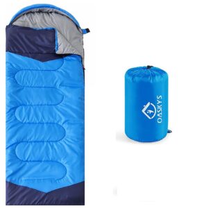 Oaskys 3-season sleeping bag with hood and foot zipper