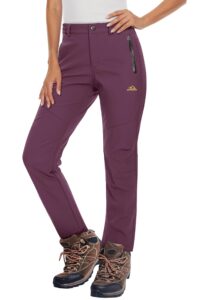 MAGCOMSEN women’s waterproof snow pants on winter hike