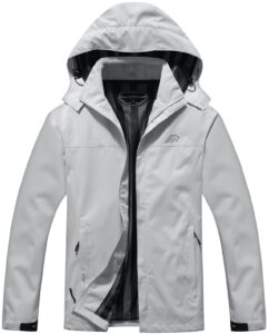 OTU men’s waterproof rain jacket packed in backpack