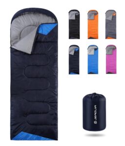 JEAOUIA lightweight sleeping bag packed into compression sack