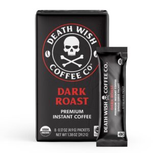Death Wish instant coffee packets for camping