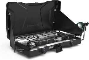 Coleman Triton Propane Stove on a picnic table