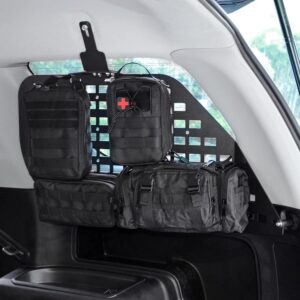 MOLLE panels and gear bins for organized car camping