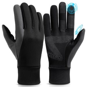 OZERO winter touchscreen gloves in use on trail