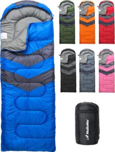 MalloMe sleeping bag on grassy campground