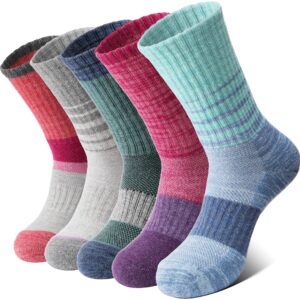Anlisim tie-dye merino wool hiking socks for winter hikes